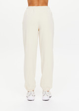 THE UPSIDE women's white organic cotton Hamilton Aries Track Pant is designed for a regular fit and features elasticated waistband and side seam pockets. Perfect for everyday.