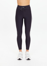 THE UPSIDE women's black Oxford 25inch Legging offers a supportive & comfortabe fit made from eco tech performance fabric and features elastic drawcord through waist. Made for high impact.