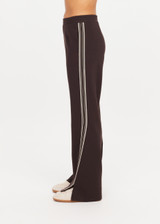 THE UPSIDE women's brown lenzing viscose Petra Flare Pant features splits at hem bottoms and side seam pockets. Made for lifestyle.