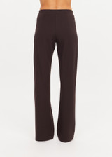 THE UPSIDE women's brown lenzing viscose Petra Flare Pant features splits at hem bottoms and side seam pockets. Made for lifestyle.