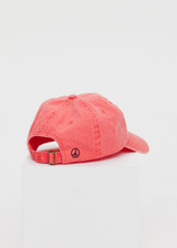 THE UPSIDE women's pink Soft Cap features a embroidered horseshoe logo on front and an adjustable strap at back with buckle. Made for lifestyle.