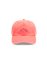 THE UPSIDE women's pink Soft Cap features a embroidered horseshoe logo on front and an adjustable strap at back with buckle. Made for lifestyle.