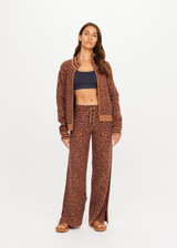THE UPSIDE women's leopard organic cotton Malawi Margot Knit Jacket offers a regular fit and features front pockets and a ribbed waistband. Made for lifestyle.