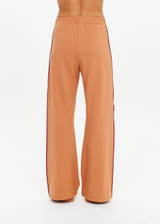 THE UPSIDE women's orange Lenzing viscose Marnie Wide-Leg Pant has a true-to-size fit with a high-rise elasticated waistband and welt pockets. Made for lifestyle.