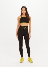 THE UPSIDE women's olive jacquard Castilla Anya Crossback Bra is designed for a soft and comfortable fit and features a high neck crossback bra with removable cups. Made for yoga and pilates.