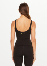 THE UPSIDE women's olive jacquard Castilla Amelia Tank Top is designed for a soft and comfortable fit and features a scoop neck and shelf bra with removable cups. Made for yoga and pilates.