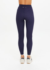 THE UPSIDE women's polka dot Spellbound 25inch Legging is supportive and comfortable with recycled rib fabric, elastic drawcord, and cream aglet ends. Made for yoga & pilates.