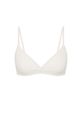 THE UPSIDE women's white Palais Rib Capri Bra is designed to be worn under sheer garments and features a v neckline with adjustable straps in a soft ribbed fabrication. Made for lifestyle.