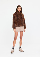 THE UPSIDE women's leopard recycled Harlow Fleece Pullover is designed for a relaxed fit and features a quarter zip, raglan sleeves, zip pockets, elasticated waist and cuffs. Made for lifestyle.