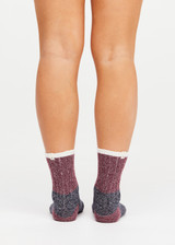 THE UPSIDE women's navy cotton Block Crew Sock features a colour block design, soft cosy construction and signature arrow logo detail. Made for lifestyle.