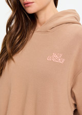 THE UPSIDE women's brown organic cotton Marlon Camila Hoodie is designed for an oversized fit and features dropped shoulders, elasticated trims and tonal herringbone tape detailing. Made for lifestyle.