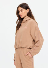 THE UPSIDE women's brown organic cotton Marlon Camila Hoodie is designed for an oversized fit and features dropped shoulders, elasticated trims and tonal herringbone tape detailing. Made for lifestyle.