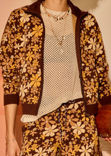 THE UPSIDE women's floral organic cotton Copacabana Margot Knit Jacket offers a relaxed fit and features a floral knit jacquard design, front pockets and contrast ribbed trims. Made for lifestyle.