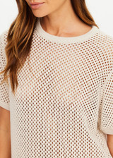 THE UPSIDE women's natural organic cotton Knit Casey Tee offers a relaxed fit and features an open knit construction and ribbed trims. Made for lifestyle.