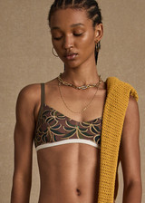 THE UPSIDE women's Laguna Elyssa Bra offers low coverage and features our Laguna palm print with a sweetheart neckline and adjustable straps. Made for yoga & pilates.