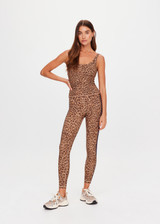 THE UPSIDE women's animal Panthera Amelia Tank Top is mid coverage and features a scoop neckline, shelf bra and removable cups. Made for yoga and pilates.