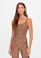 THE UPSIDE women's animal Panthera Amelia Tank Top is mid coverage and features a scoop neckline, shelf bra and removable cups. Made for yoga and pilates.