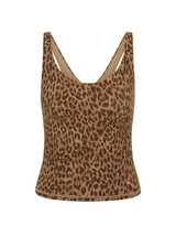 THE UPSIDE women's animal Panthera Amelia Tank Top is mid coverage and features a scoop neckline, shelf bra and removable cups. Made for yoga and pilates.