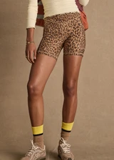 THE UPSIDE women's animal Panthera 5 Inch Pocket Spin Short is a high-rise fit and features side pockets and is breathable, moisture wicking and quick-drying. Made for yoga and pilates.