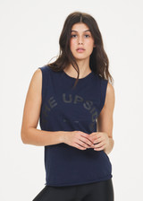 WOMENS MUSCLE TANK - NAVY [USW019003]