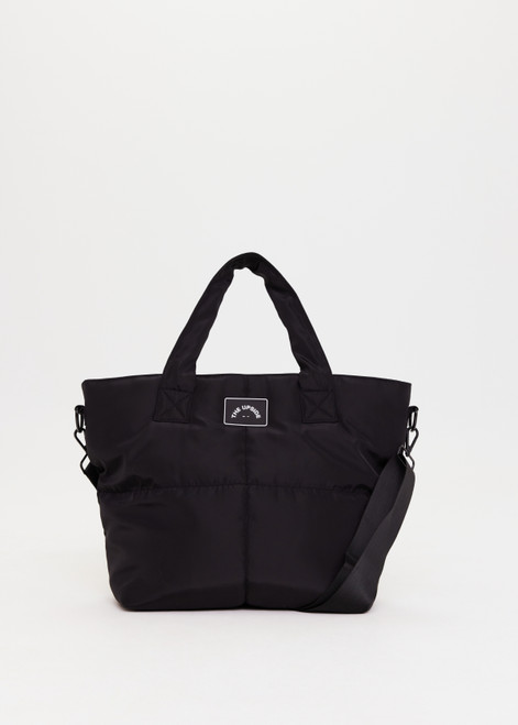 THE UPSIDE Barre Tote in Black is a recycled fully insulated and fully lined tote with multi-internal pockets, zip closure and an adjustable and removable shoulder strap.