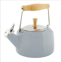 Enamel-On-Steel Sven Tea Kettle: Fog Gray