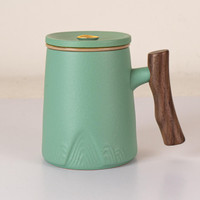15oz Zen Wood Handle Porcelain Tea Mugs with Lid and Infuser-Mint by Urban Tokyo  15oz Zen Wood Handle Porcelain Tea Mugs with Lid and Infuser-Mint by Urban Tokyo