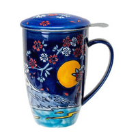 Fuji Mountain Design 15oz Tea Mugs with Lid and Infuser for Loose Leaf Tea Fuji Mountain Design 15oz Tea Mugs with Lid and Infuser for Loose Leaf Tea