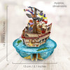 3D Pop-Up Card - Pirate Ship Pirouette Card - Luxury Greetings Card for Kids, Him, Son, Birthday