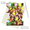 3D Pop-Up Card  Monkey Party Swing Card - Luxury Greetings Card for Kids, For Her, For Him, For Girls, For Boys, For Birthday