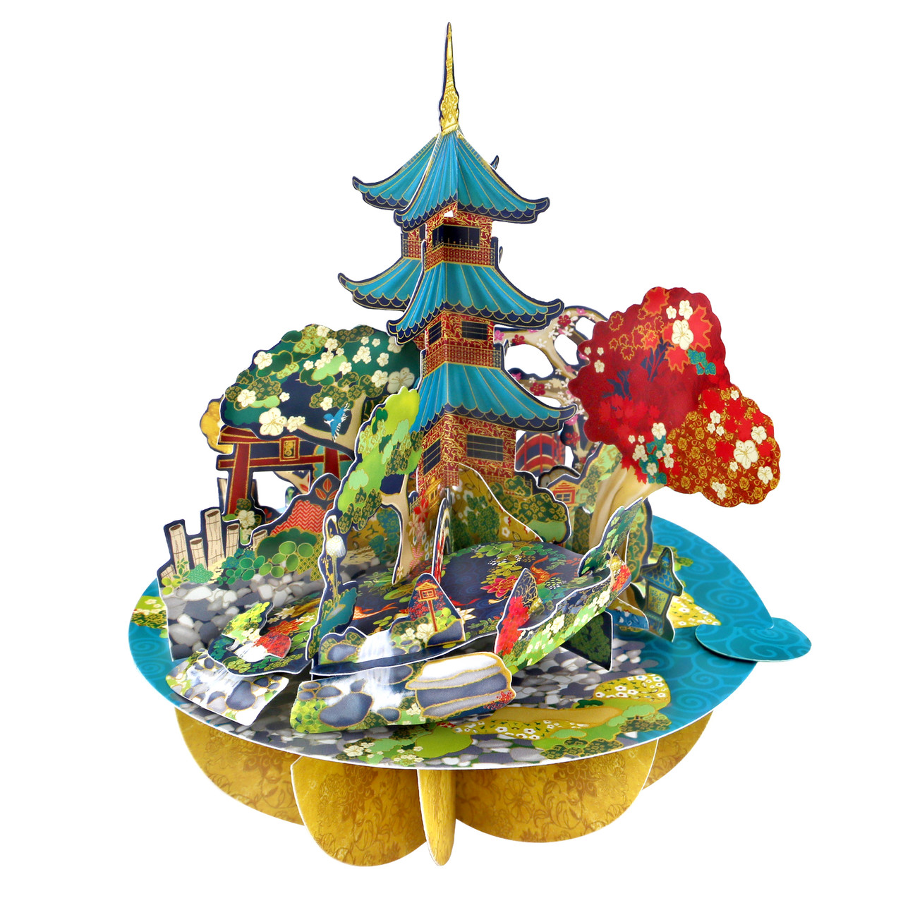 Santoro 3D Pop-up Greetings Card - Japanese Garden Spinning