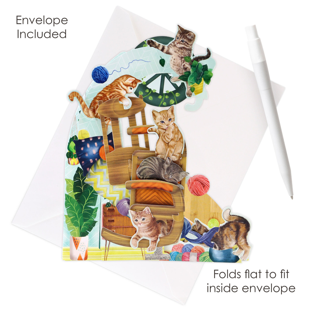 Santoro 3D Pendulum Card - Cats On A Rocking Chair Swinging Card - For ...