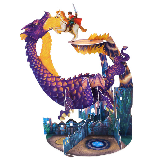 3D Pop-Up Pendulum Card - Dragon And Knight Swinging Card - Luxury Greetings Card for Kids, For Boys, For Girls, For Birthday