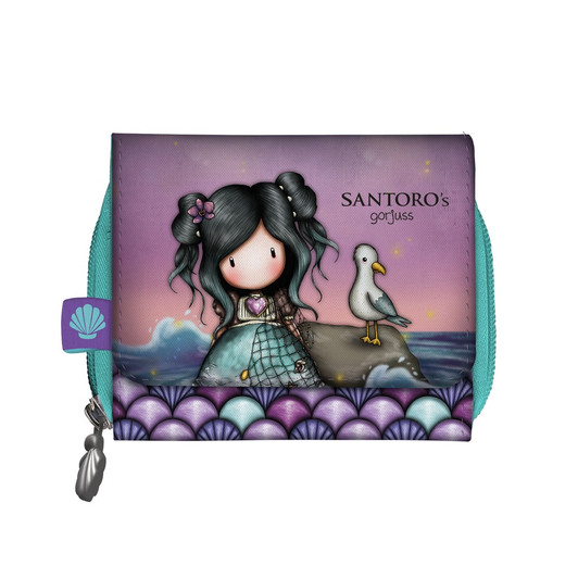 Porte-monnaie Santoro London Gorjuss - Motif "Every Summer Has A Story" - Rose Et Blanc