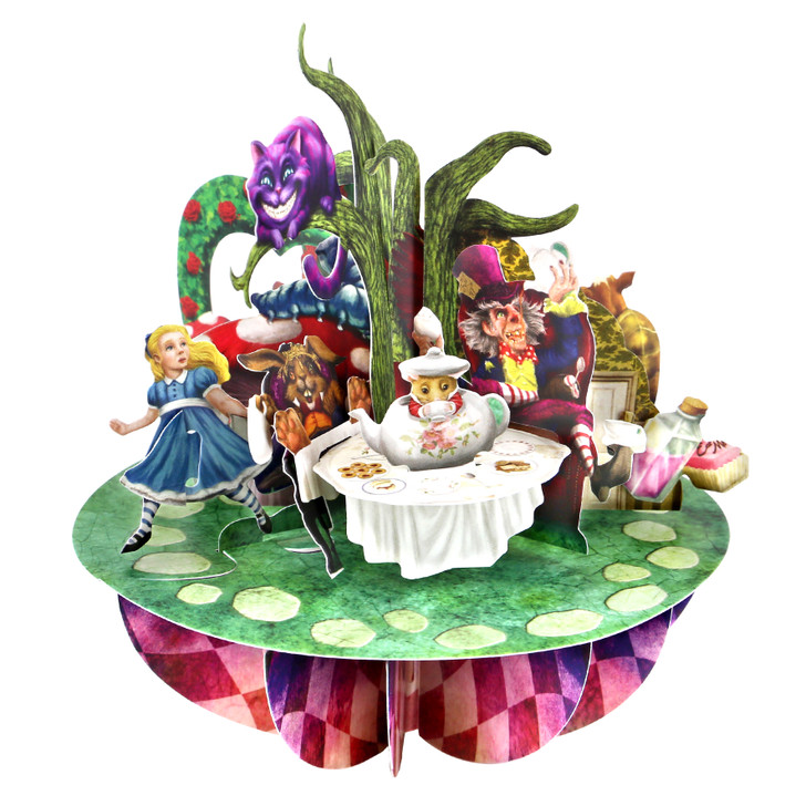 3D Pop-Up Card - Alice In Wonderland Pirouette Card - Luxury Greetings Card for Kids, Adults, For Her, For Him, Birthday, Any Occasion