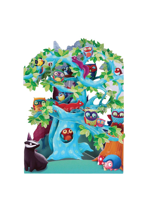 3D Pop-Up Card Woodland Tree Of Birds Swing Cards -  Luxury Greetings Card for Kids, For Her, For Him, For Girls, For Boys, For Birthday
