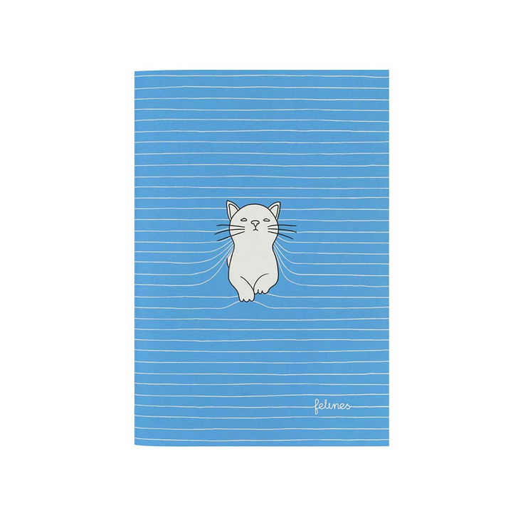 Felines Small Stitched Notebook - for school, college, desk, gift for her