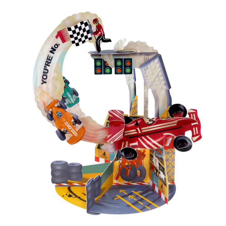 3D Pop-Up Racing Cars Pendulum Card - Luxury card For Kids, For Boys, For Girls, For Birthday