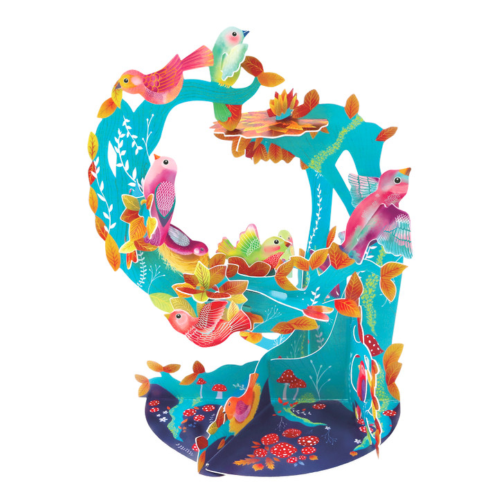 3D Pop-Up Card Vibrant Birds Pendulum Card -  Luxury card  for Her, For Kids, For Birthday, For Mother's Day