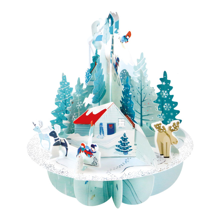 3D Pop-Up Christmas Card - Winter Wonderland Pirouettes Card - Luxury Holiday Card for Family, Kids, Someone Special, Him, Her