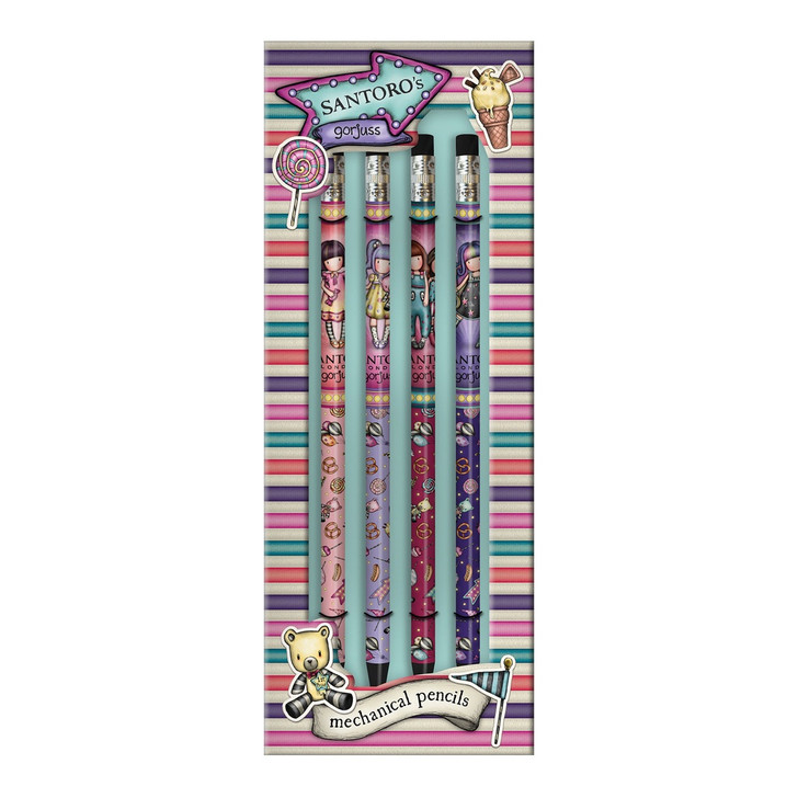Gorjuss Fairground Set of Mechanical Pencils - perfect gift for stationery lovers. Great for drawing and doodling