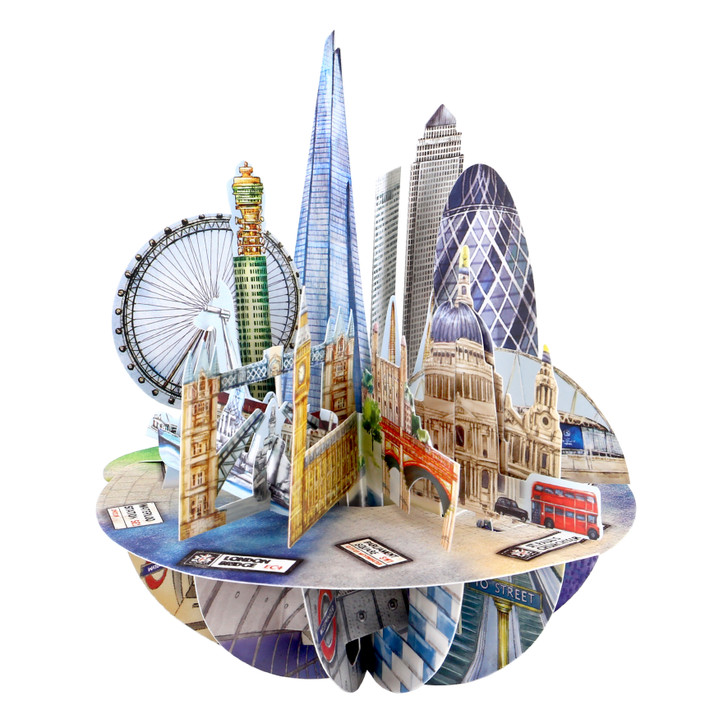3D Pop-Up Card - London Spinning Pirouette Card - Luxury Greetings Card For Him, For Her, For Birthday, For Any Occasion