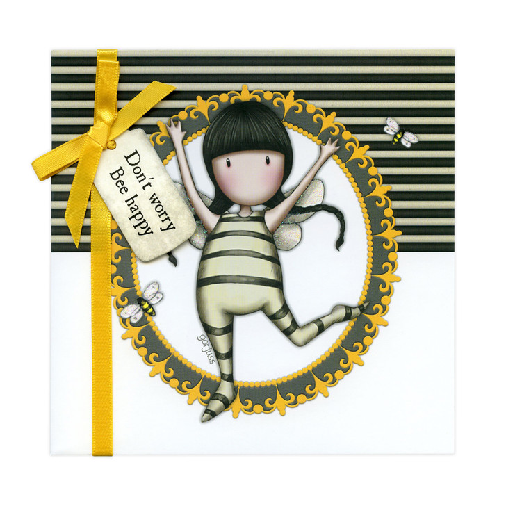 Gorjuss Greetings Card Don't Worry Bee - thinking of you card for her and for him.