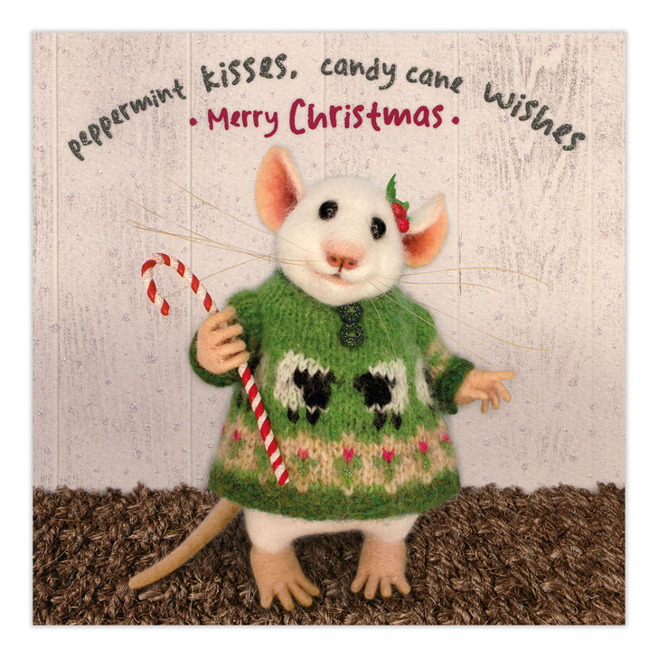 Tiny Squee Mousies - Peppermint Kisses, Candy Cane Wishes