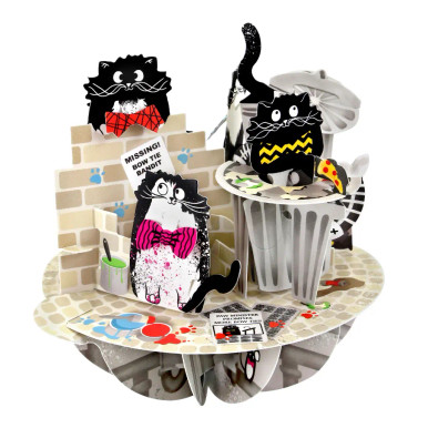 Pirouettes Card Cats With Bowties Santoro London pirouettes-card-cats-with-bowties-santoro-london