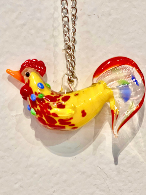 FRG Glass Ornament Red Rooster