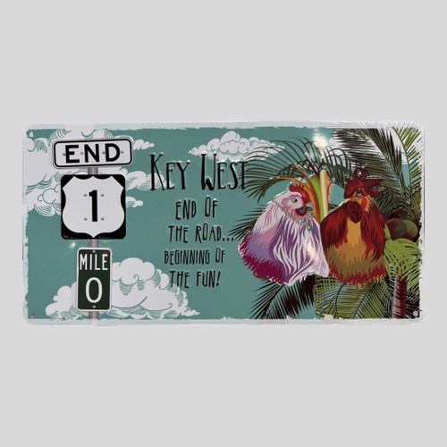 End of Road Chickens Novelty Plate 