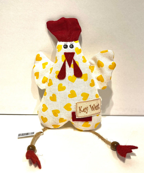 Rooster Magnet  toy Yellow Hearts