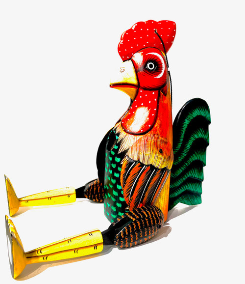Rooster Birdhouse Wood Dangle legs 12"