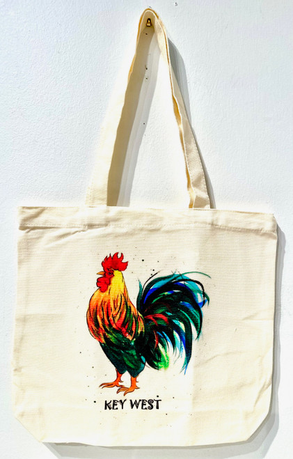 Colored Rooster Tote 25"x13" 